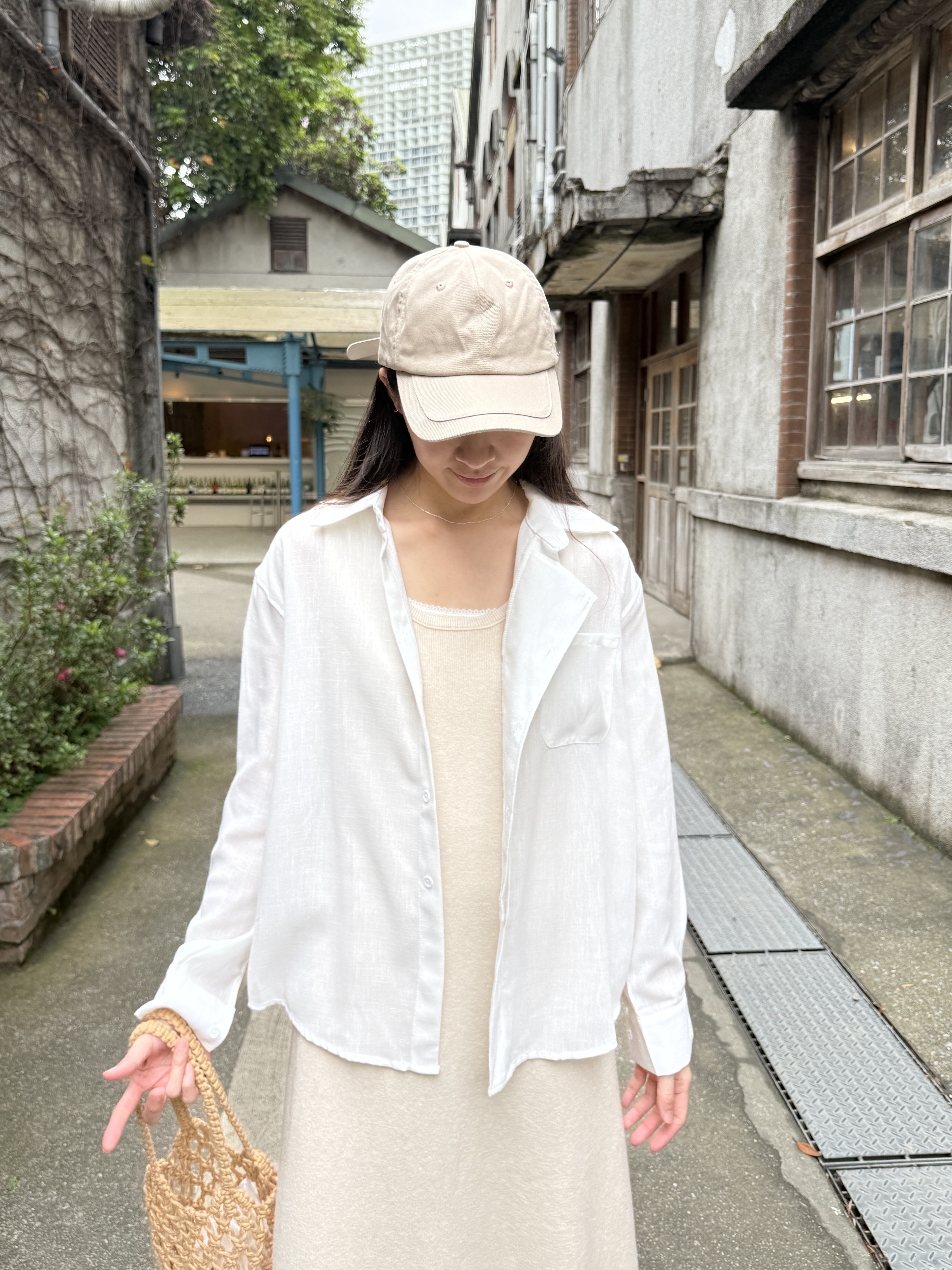 棉麻雙排扣設計感襯衫