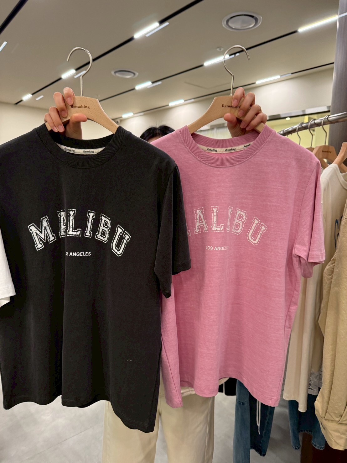 #AF12馬里布短Ｔ(白/粉/墨)