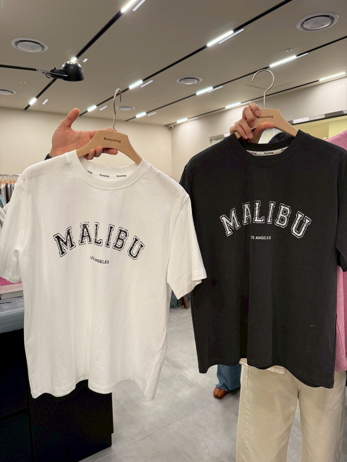 #AF12馬里布短Ｔ(白/粉/墨)