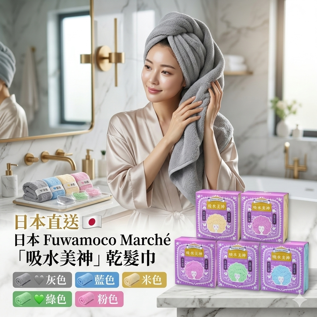 【預購】JN030616 日本【吸水美神】乾髮巾