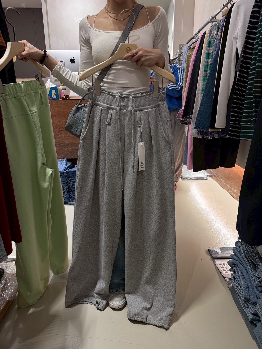 #AF14休閒Y2K棉褲(綠/灰/深藍)