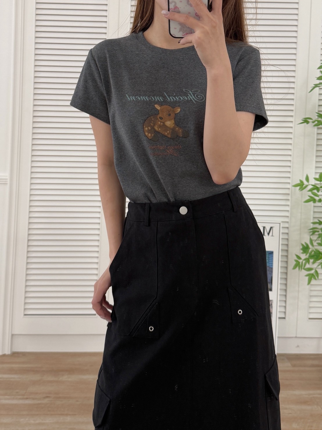 法朵Fado shop｜小鹿英文圓領棉T 0215053 四色