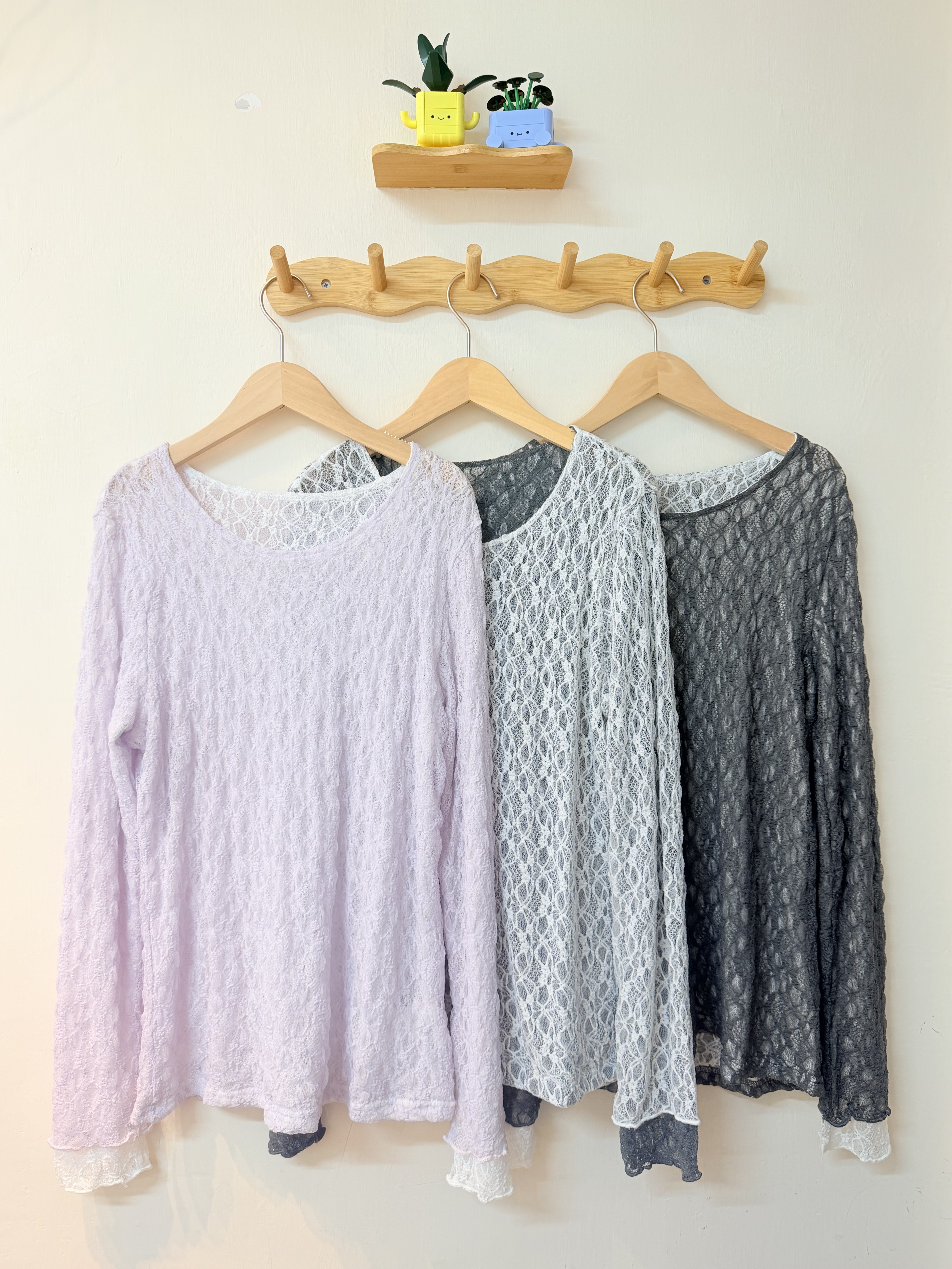 [2026新款] 雙層撞色蕾絲上衣🔮