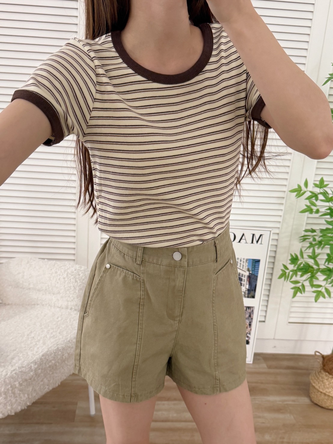 法朵Fado shop｜奶油感滾邊條紋短T 0215043 五色