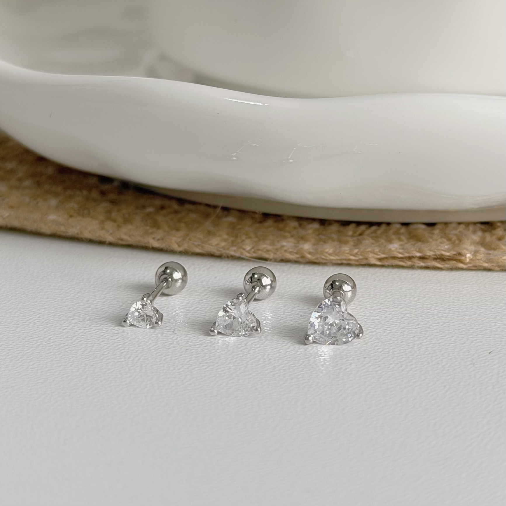 V277愛心鑽純銀鎖針