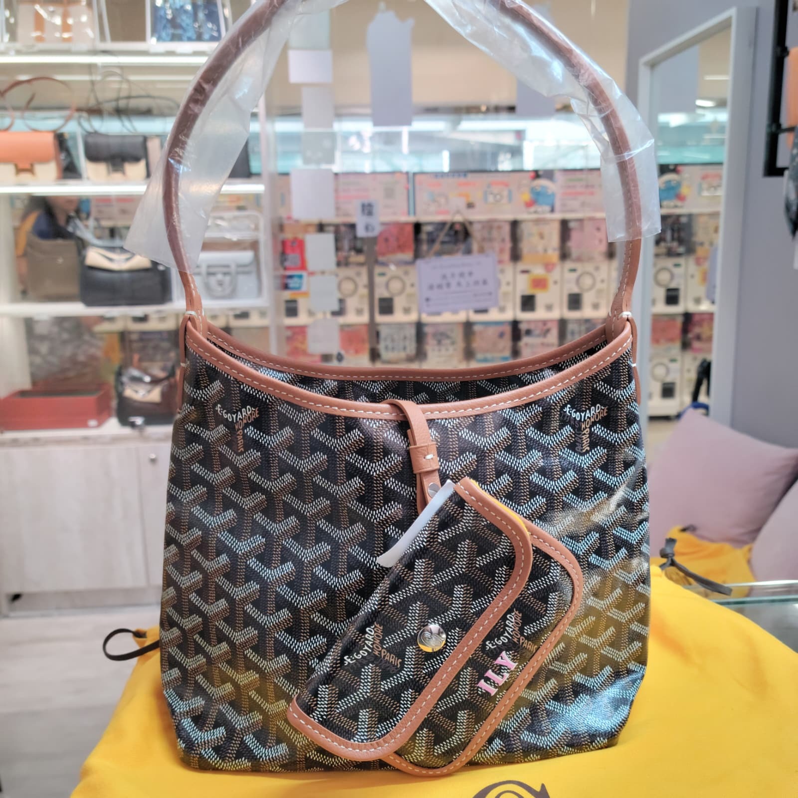 GOYARD MINI HOBO BROWN (PINK ILY)