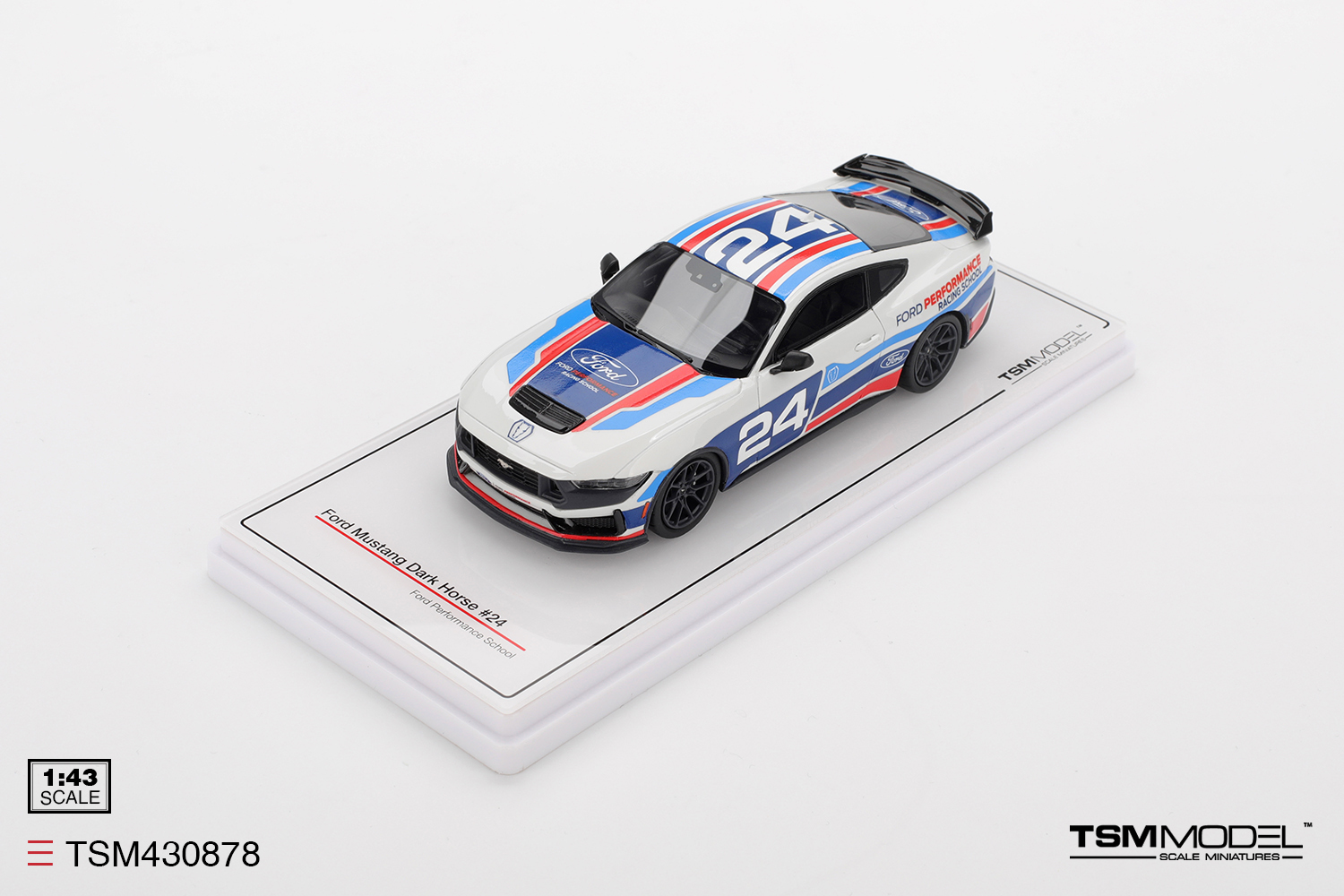 預訂:1/43 TSM Ford Mustang Dark Horse #24 Ford Performance Racing School (TSM430878)