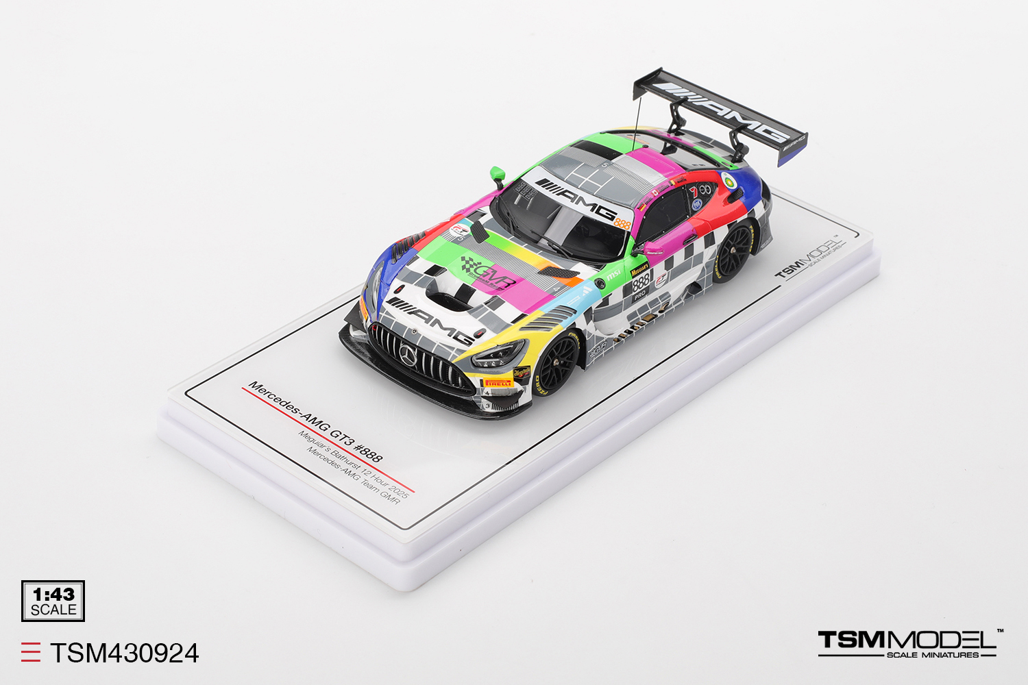 預訂:1/43 TSM Mercedes-AMG GT3 #888 Mercedes-AMG Team GMR 2025 Meguiar"s Bathurst 12 Hour (TSM430924)