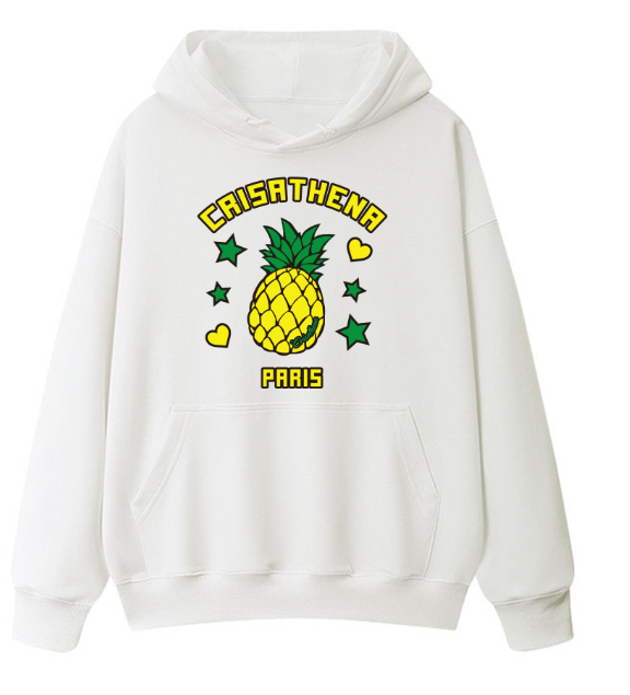 C78 Crisathena 菠蘿連帽圍衣 -白色 WHITE