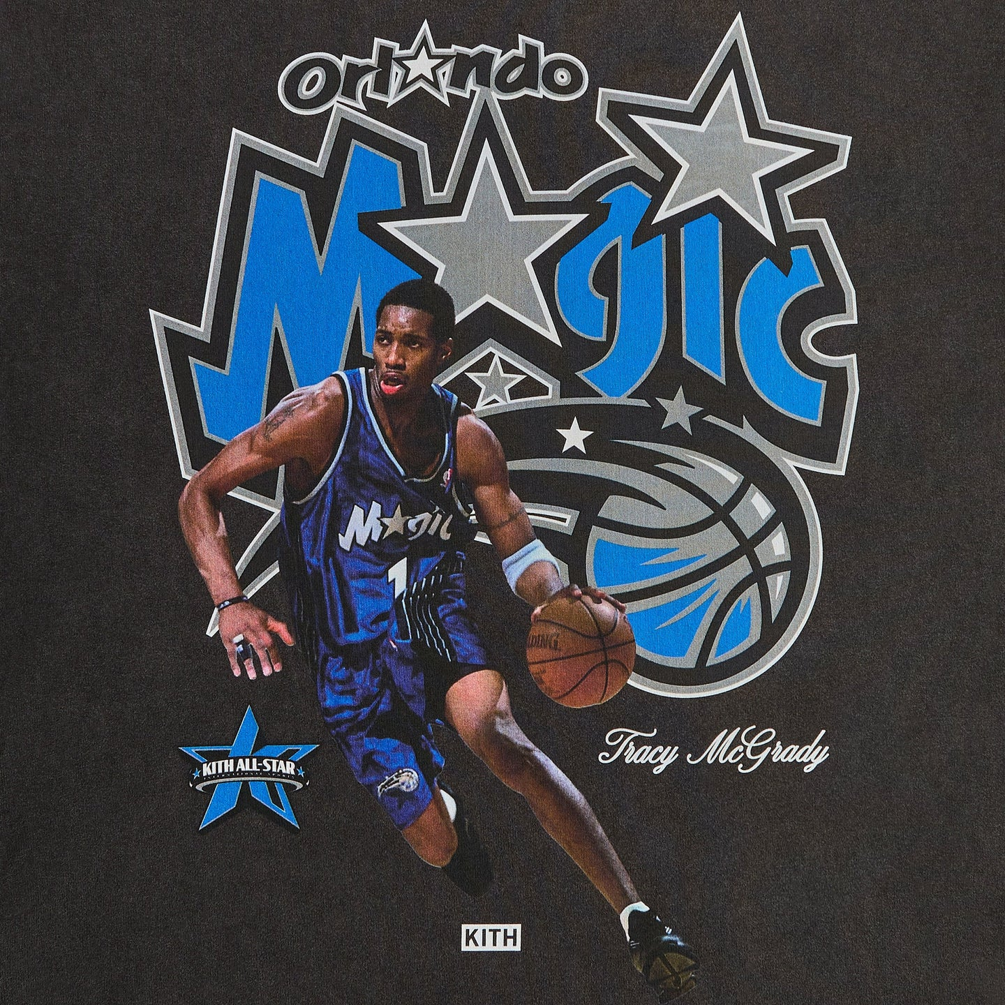 2026SS Kith for NBA All-Star Orlando Magic Tracy McGrady Vintage Tee 魔術隊 T-MAC 水洗 短T 現貨 KHM034952-001