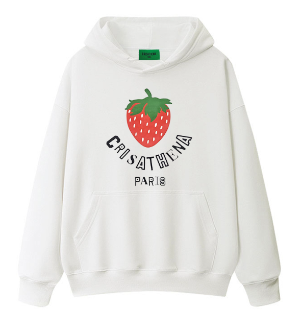 C80 Crisathena 草莓連帽圍衣 -白色 White