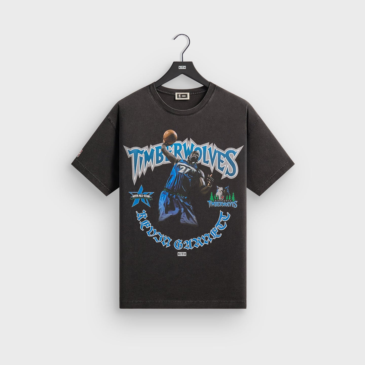 2026SS Kith for NBA All-Star Minnesota Timberwolves Kevin Garnett Vintage Tee 灰狼隊 水洗 短T 現貨 KHM034963-001
