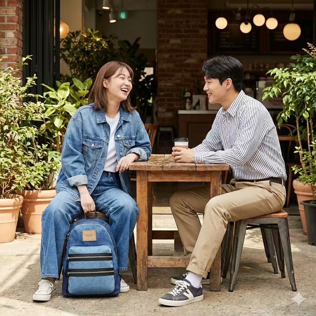 【直播】MARC JACOBS LX030785 The Biker Colorblock Denim Large 背包