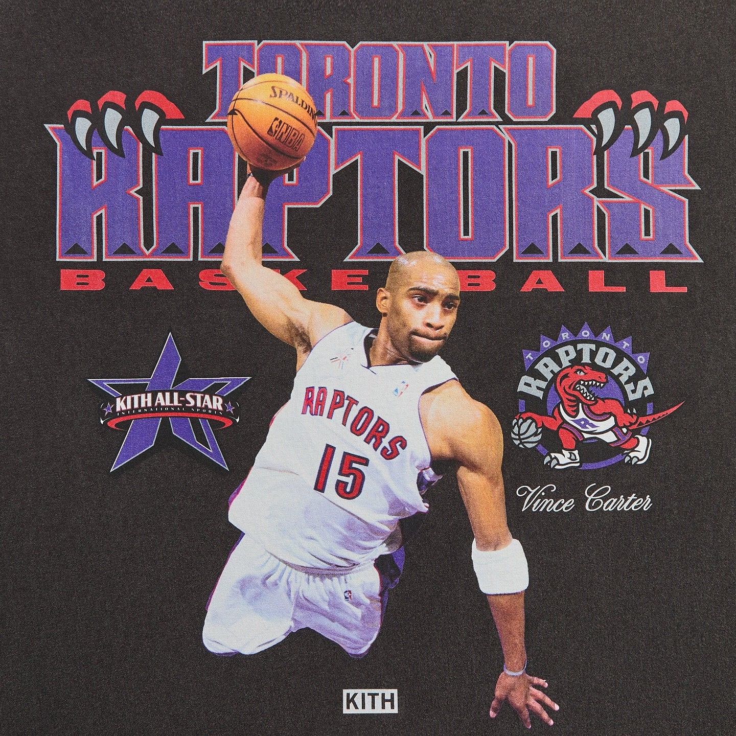 2026SS Kith for NBA All-Star Toronto Raptors Vince Carter Vintage Tee 暴龍隊 水洗 短T 現貨 KHM034956-001