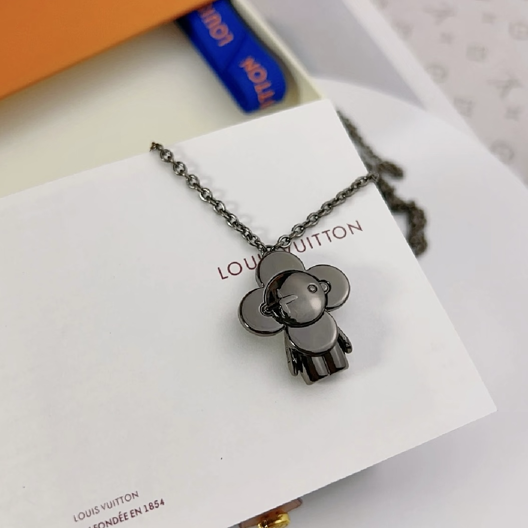 18k lv”vivienne槍黑老花小人高奢定製項鍊