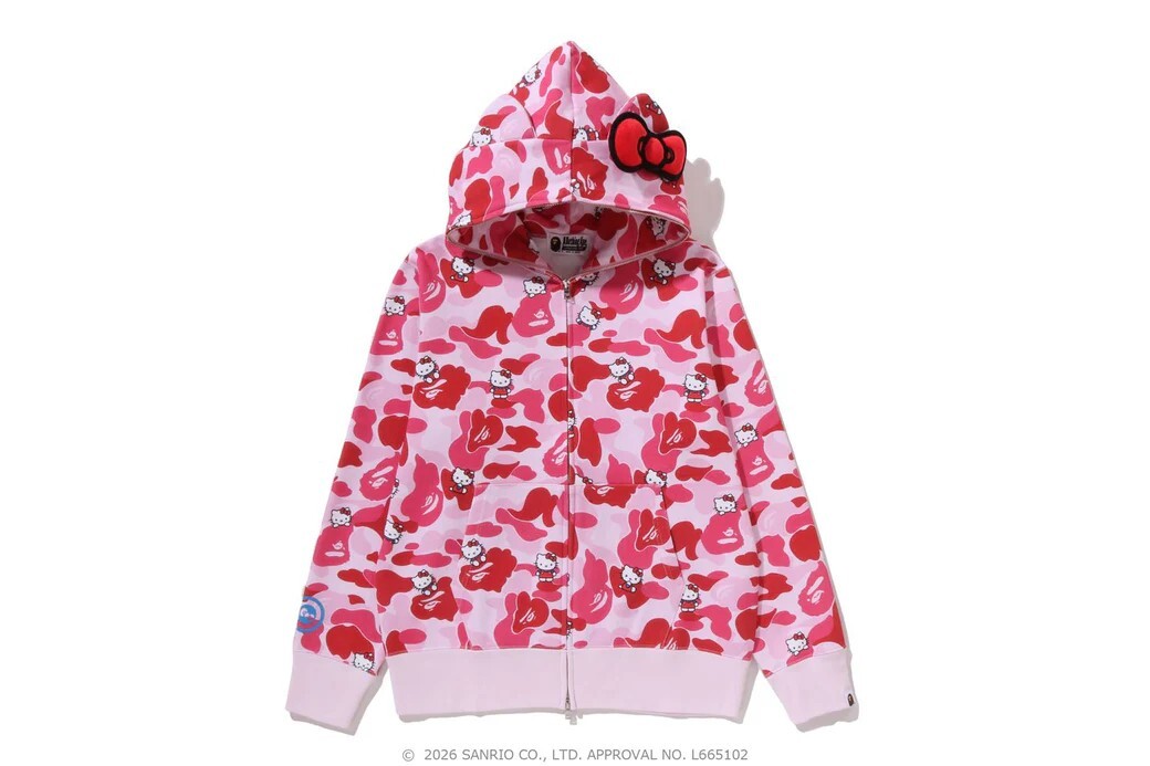 A BATHING APE X SANRIO BABY MILO CAMO FULL ZIP HOODIE KUROMI HELLO KITTY 聯名 連帽外套 三麗鷗 凱蒂貓 酷洛米-1M23215