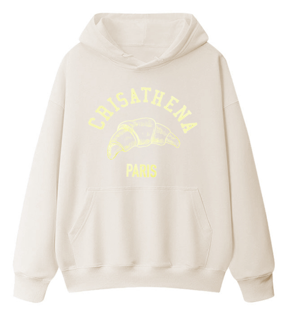 C85 Crisathena 牛角麵包連帽圍衣 -米白色 Off-White