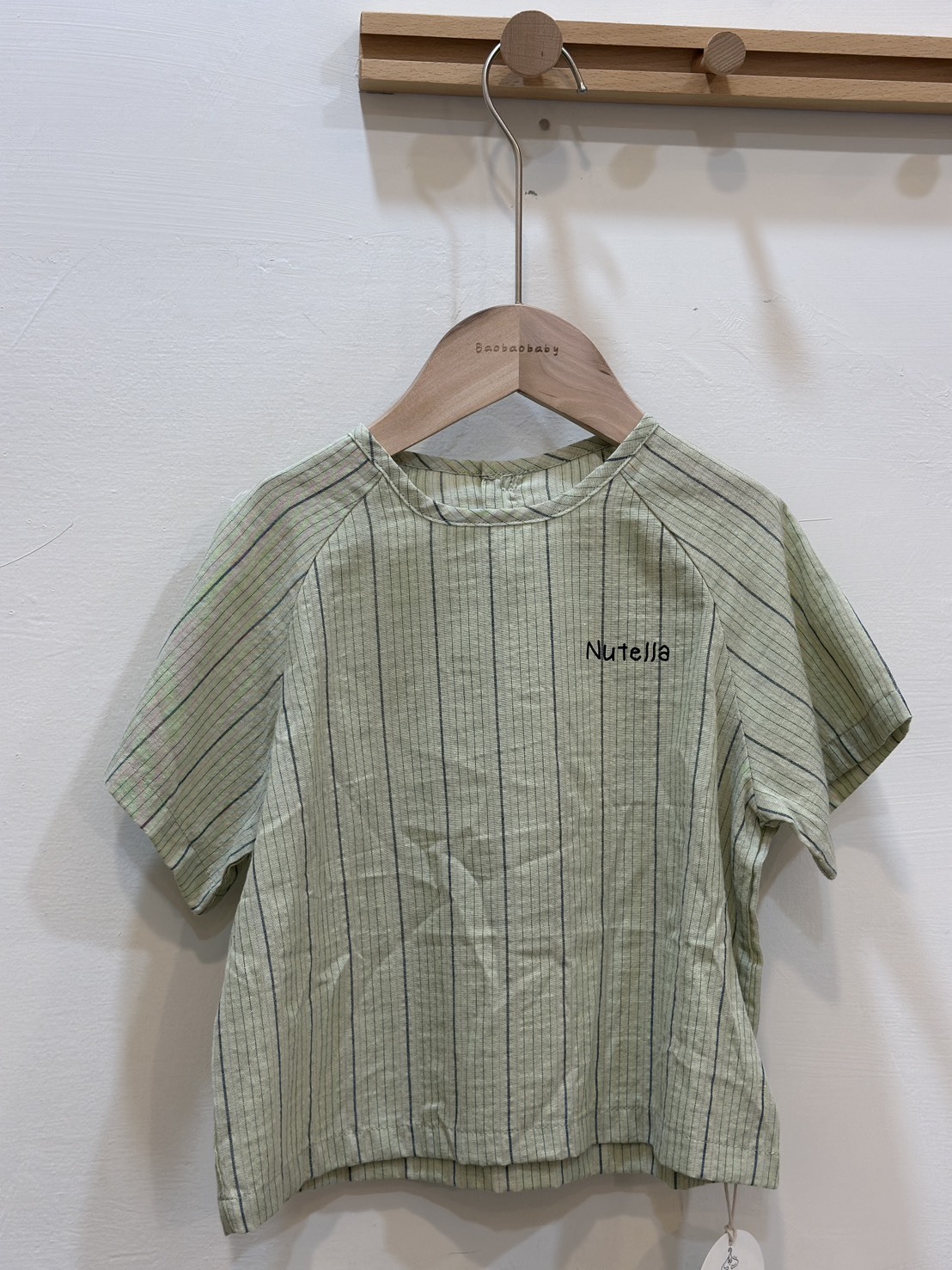 抹茶細條紋短T