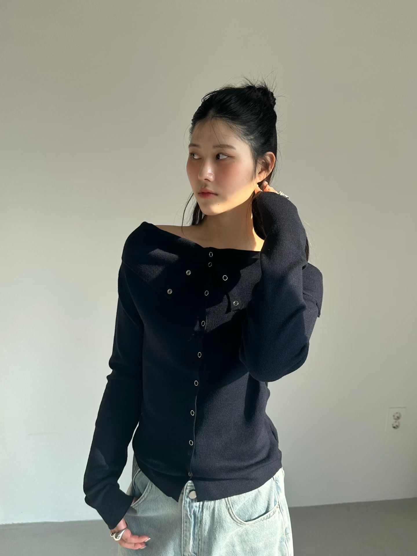 棉質排釦造型上衣