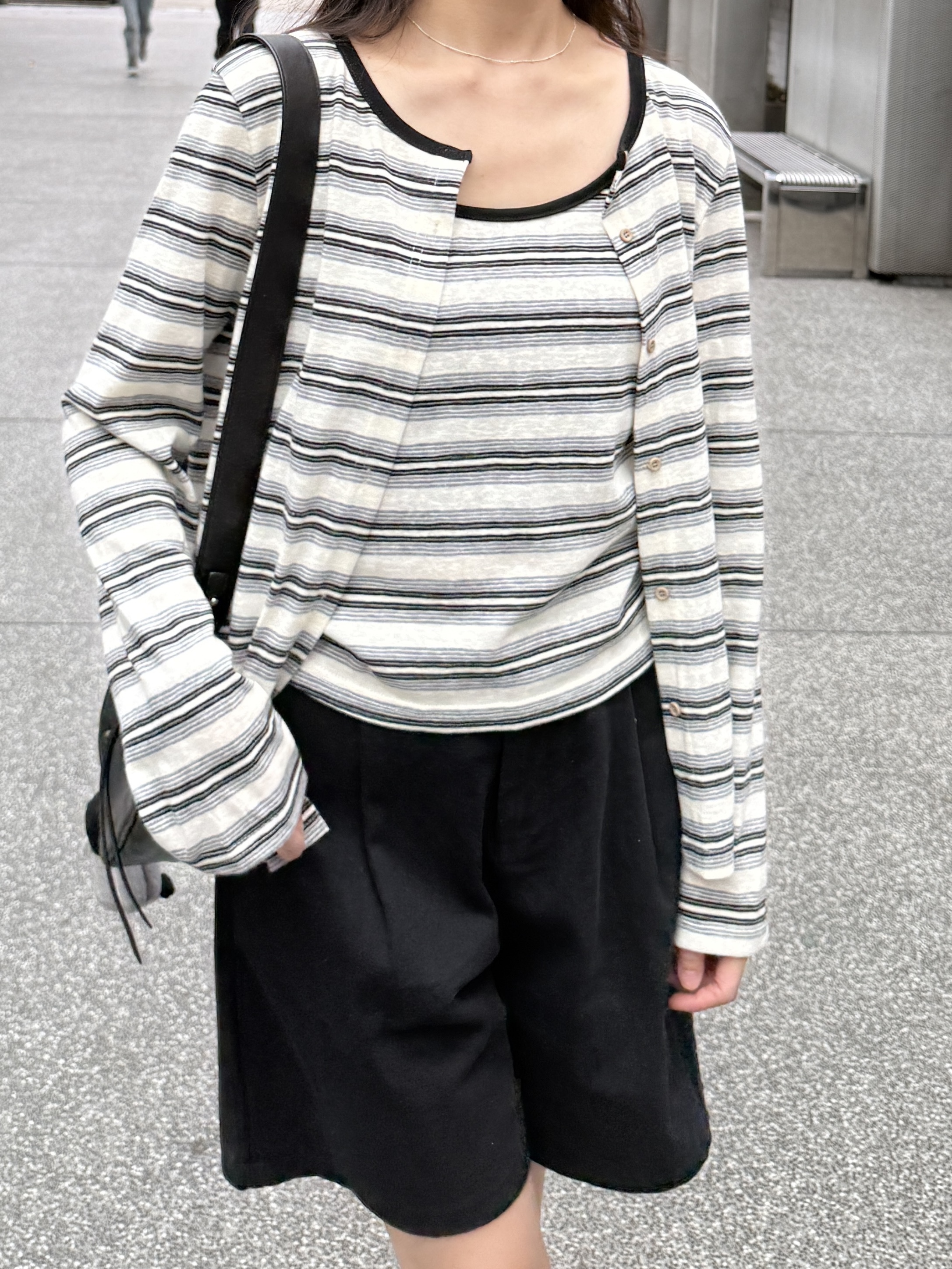 配色邊條紋背心+小外套*2色