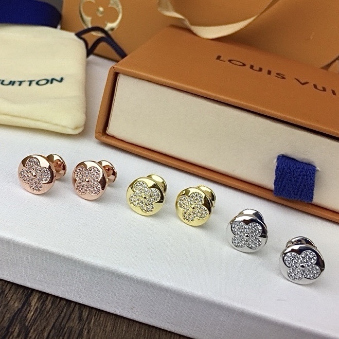 18k lv”經典滿鑽圓花/尖花高奢定製單耳釘