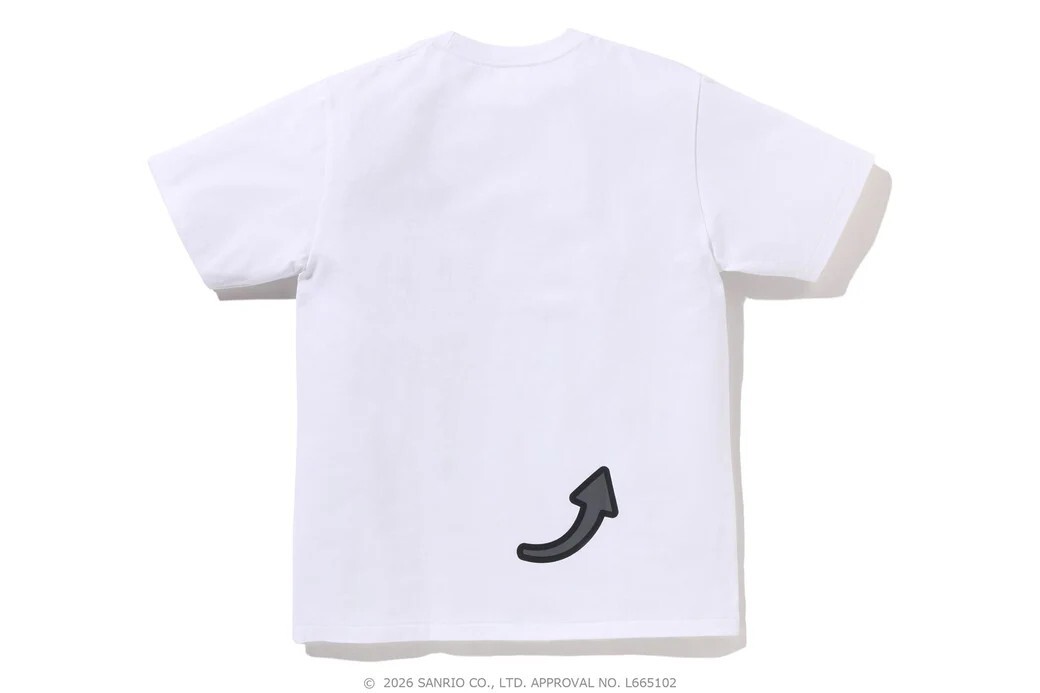 A BATHING APE X SANRIO BABY MILO TEE HELLO KITTY  聯名 短版T 三麗鷗 凱蒂貓 酷洛米 黑/白色-1M23210