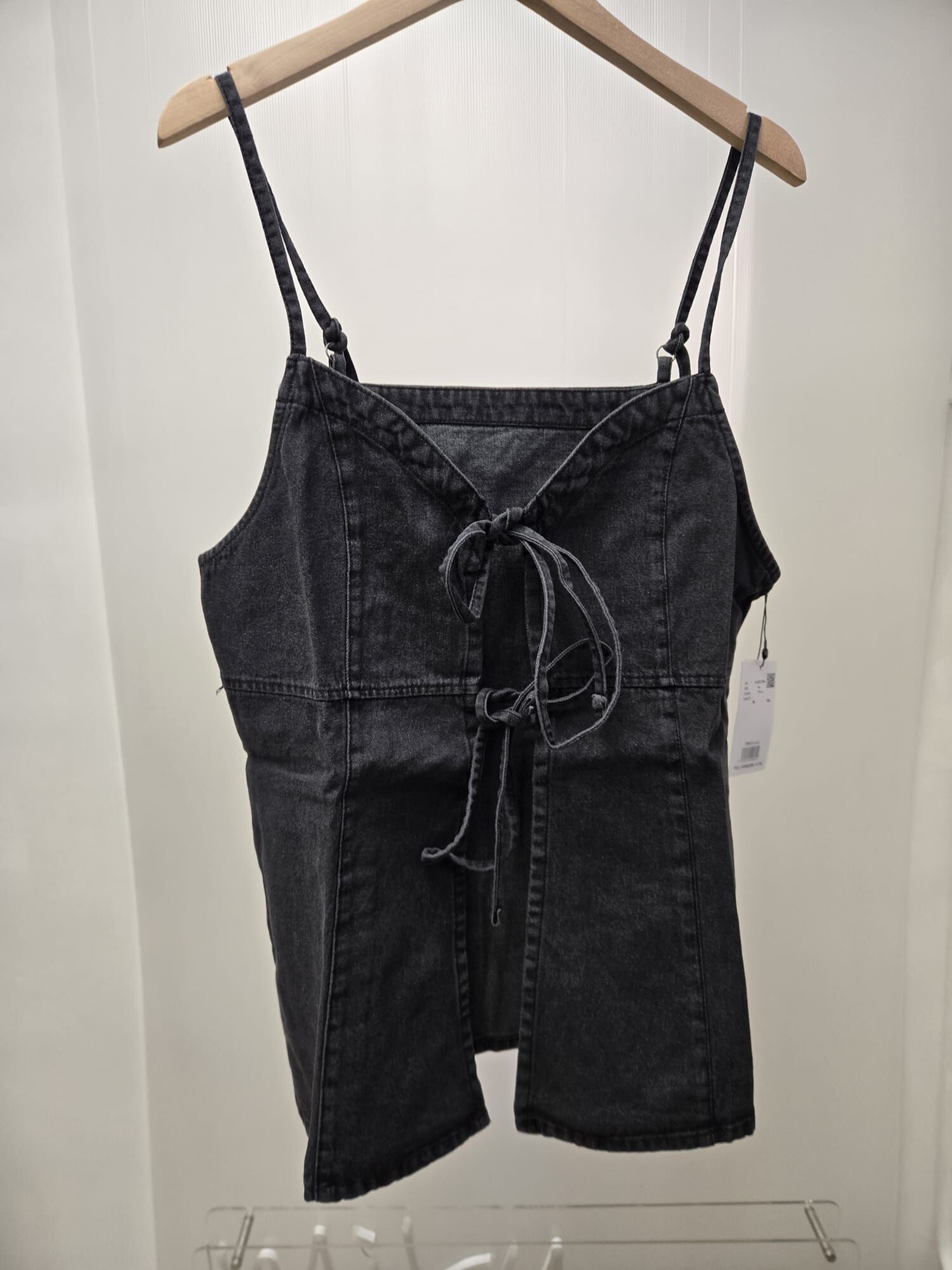 MT 牛仔吊帶蝴蝶結 TOP