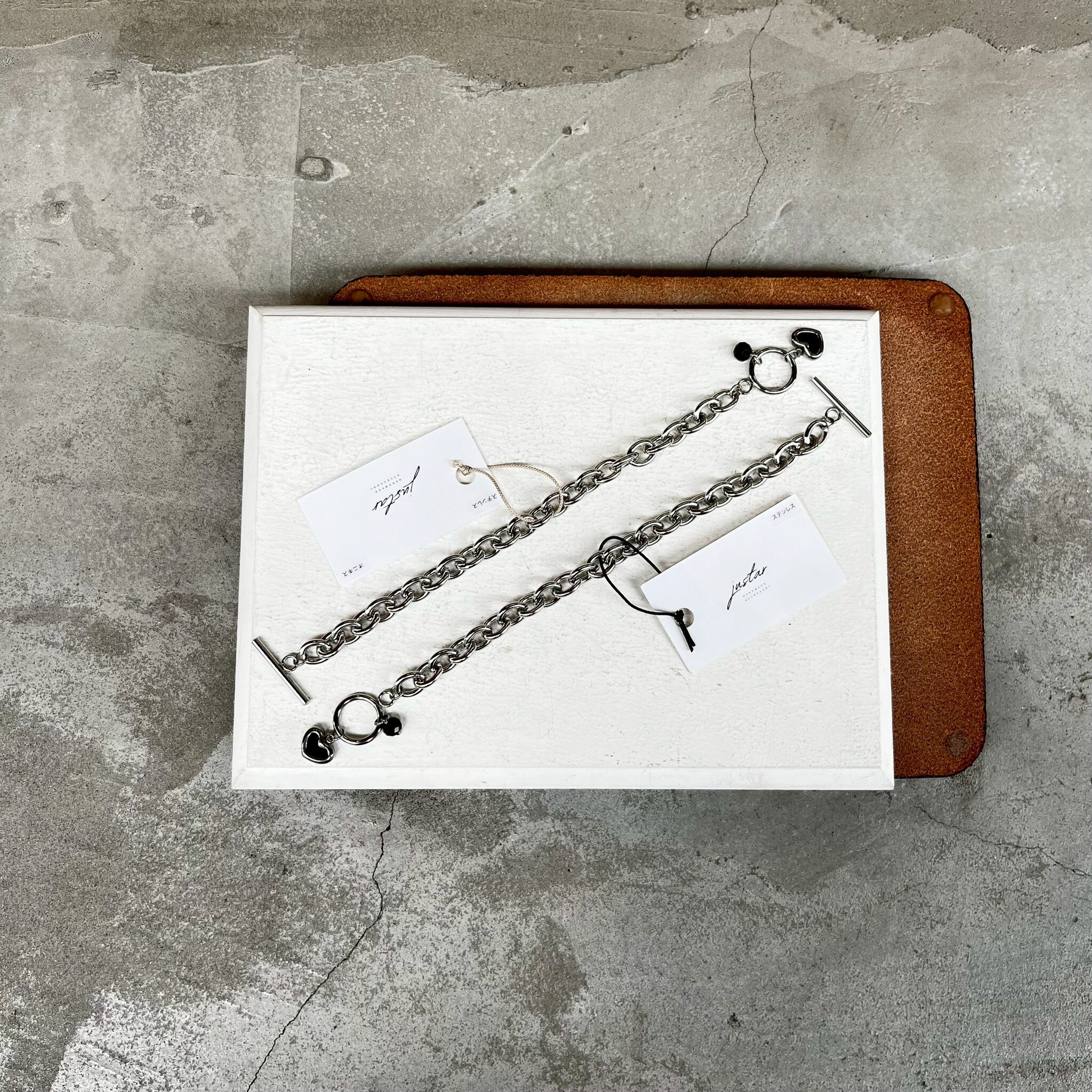 [justar] heart/onyx bracelet|銀|NO.106