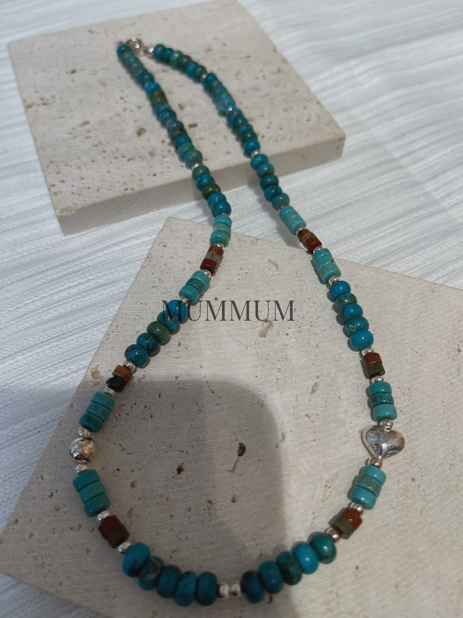 SL13217/復古串珠小愛心頸鏈