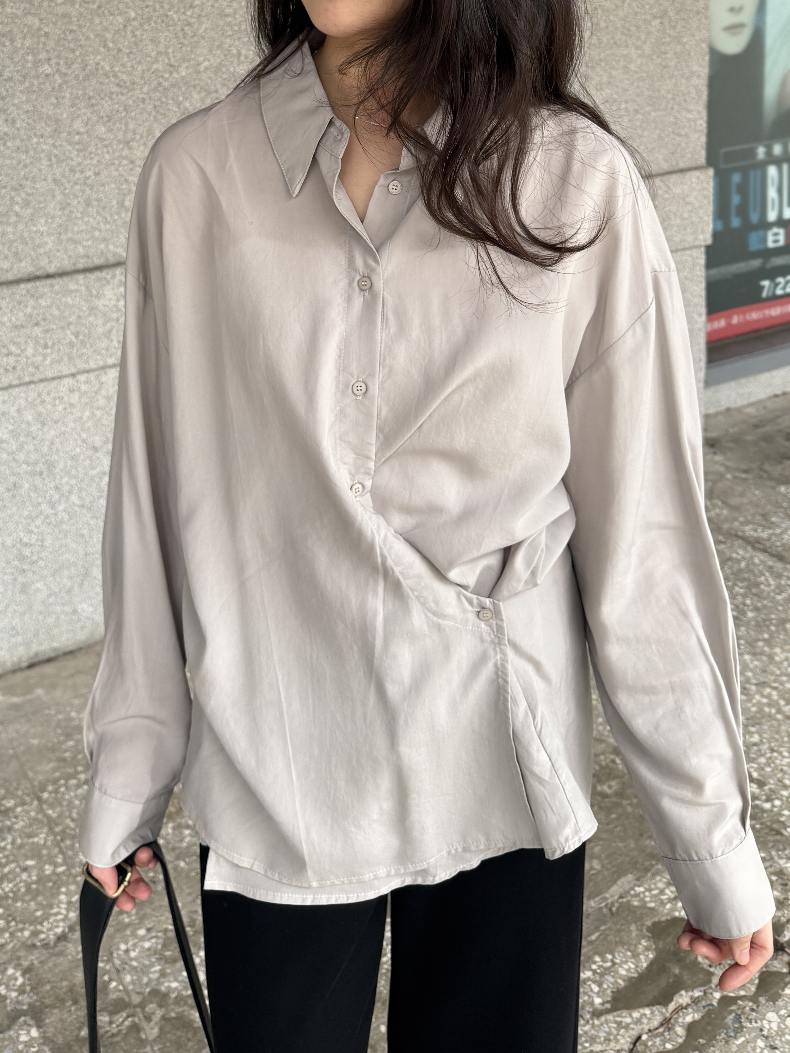 天絲側扣襯衫*2色