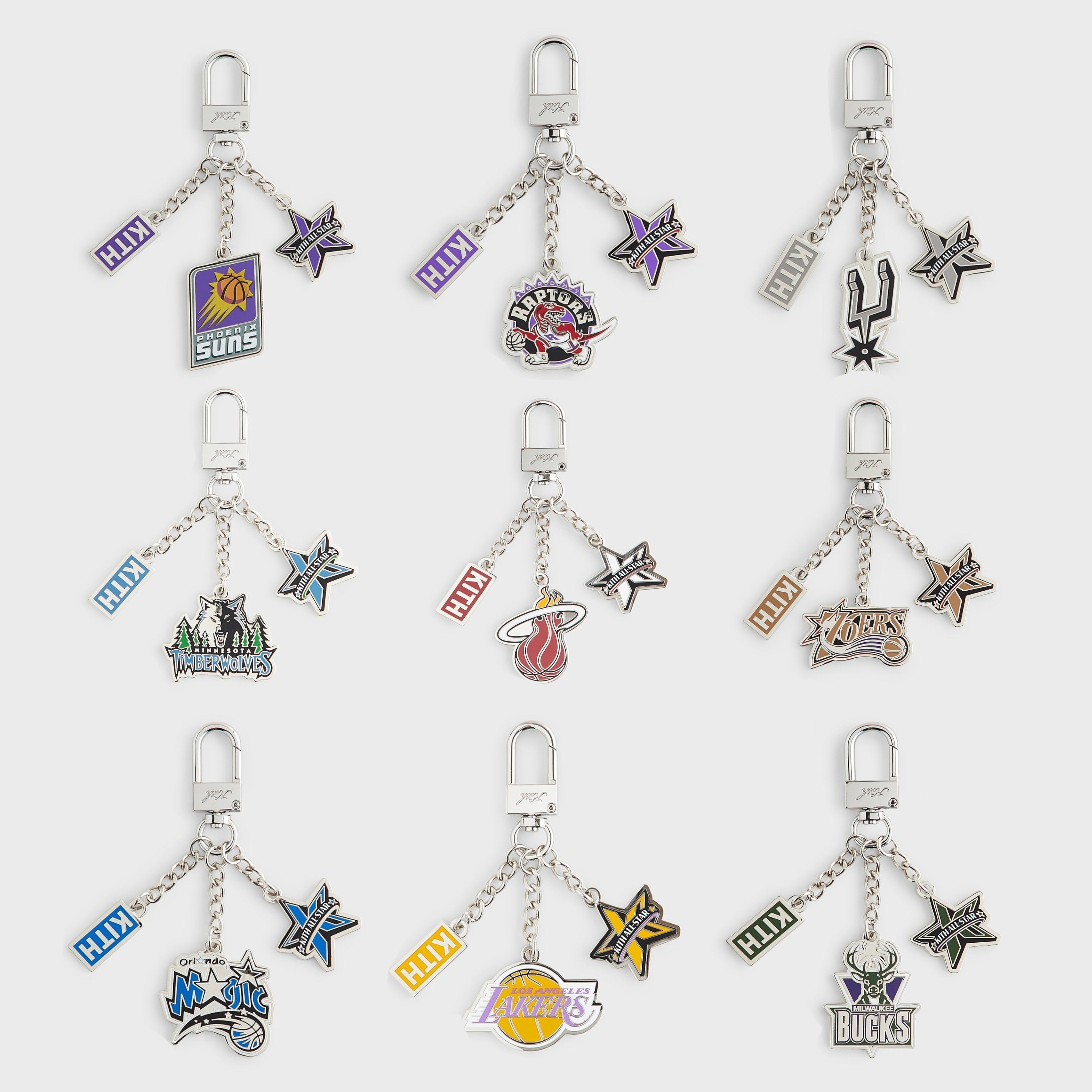 2026SS Kith for NBA All-Star Keychain 魔術 湖人 馬刺 太陽 暴龍 熱火 公鹿 76人 灰狼 鑰匙圈 球隊