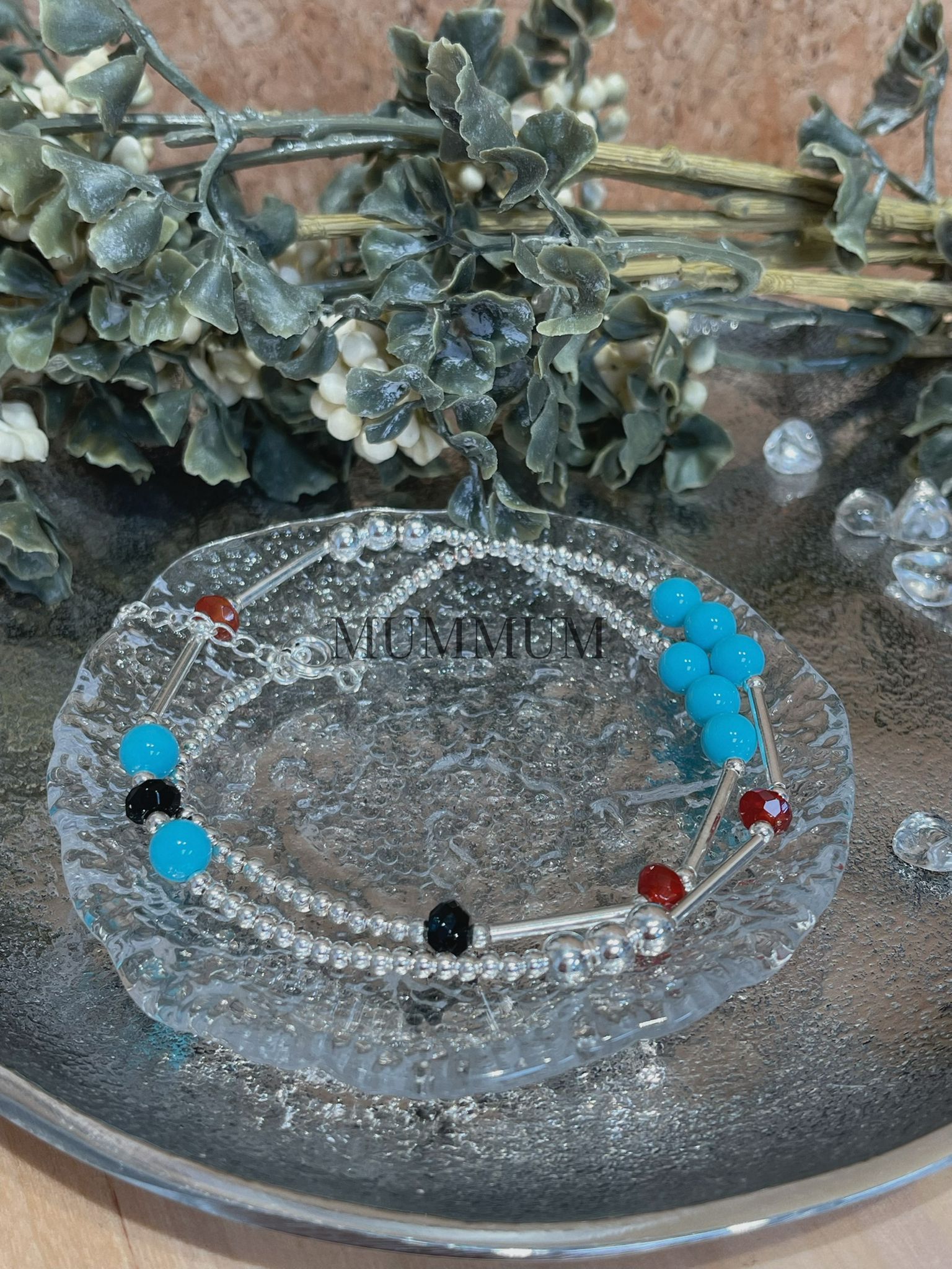 SL13219/三色珠自然拼接珠珠頸鏈