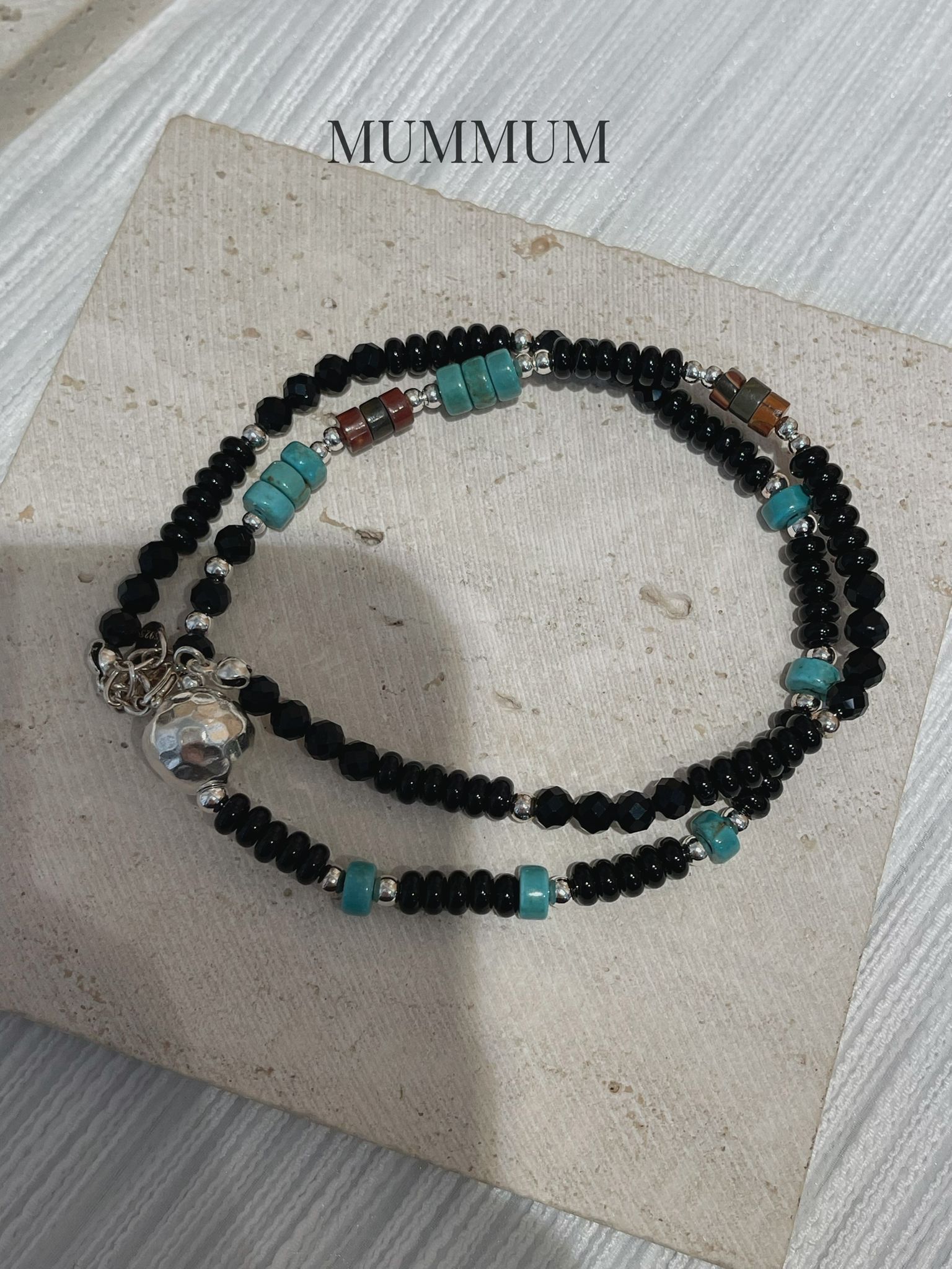 SL13257/混珠大銀波手鏈