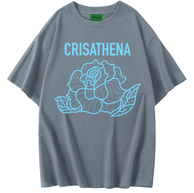 C90 Crisathena 玫瑰 T 恤 - 灰色 Grey