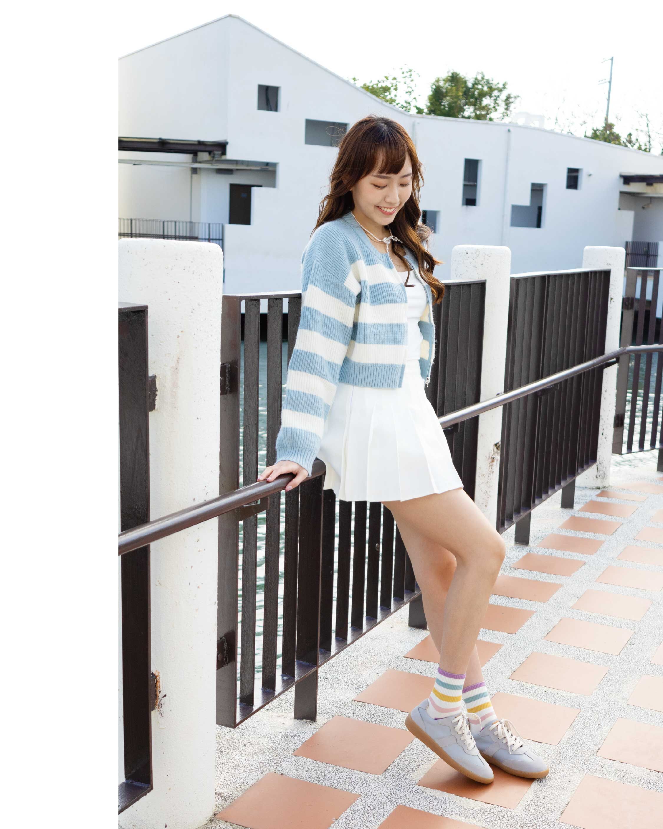 Sanly Joy 艾蜜莉真皮德訓鞋 天空藍真皮德訓鞋休閒穿搭