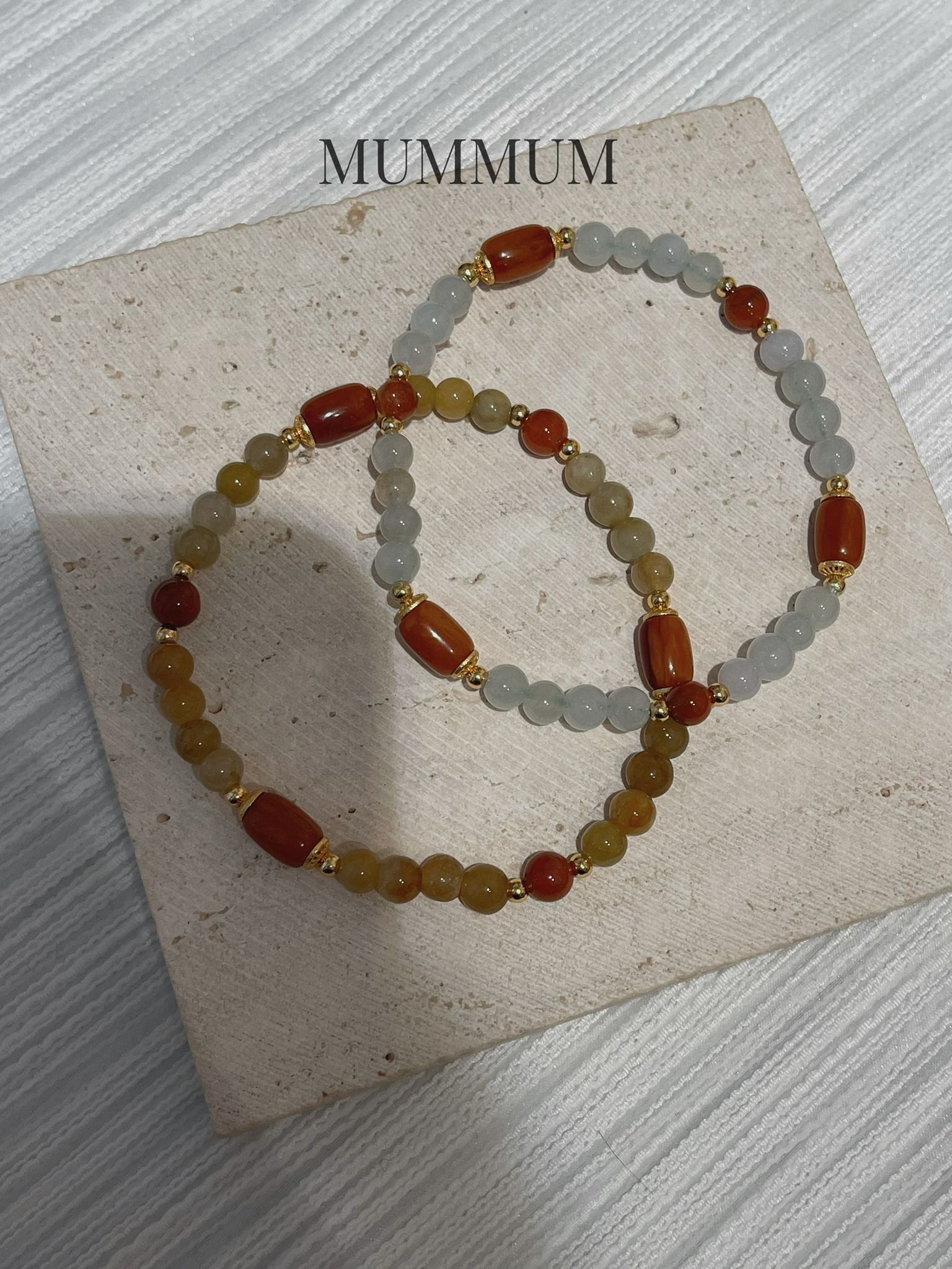 SL13254/紅石兩色手串鏈