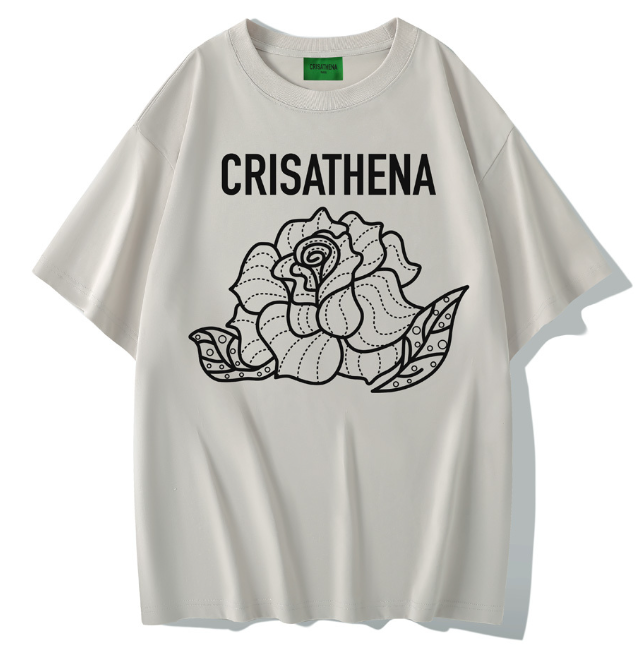 C92 Crisathena 玫瑰 T 恤 - 米白色 OFF_WHITE