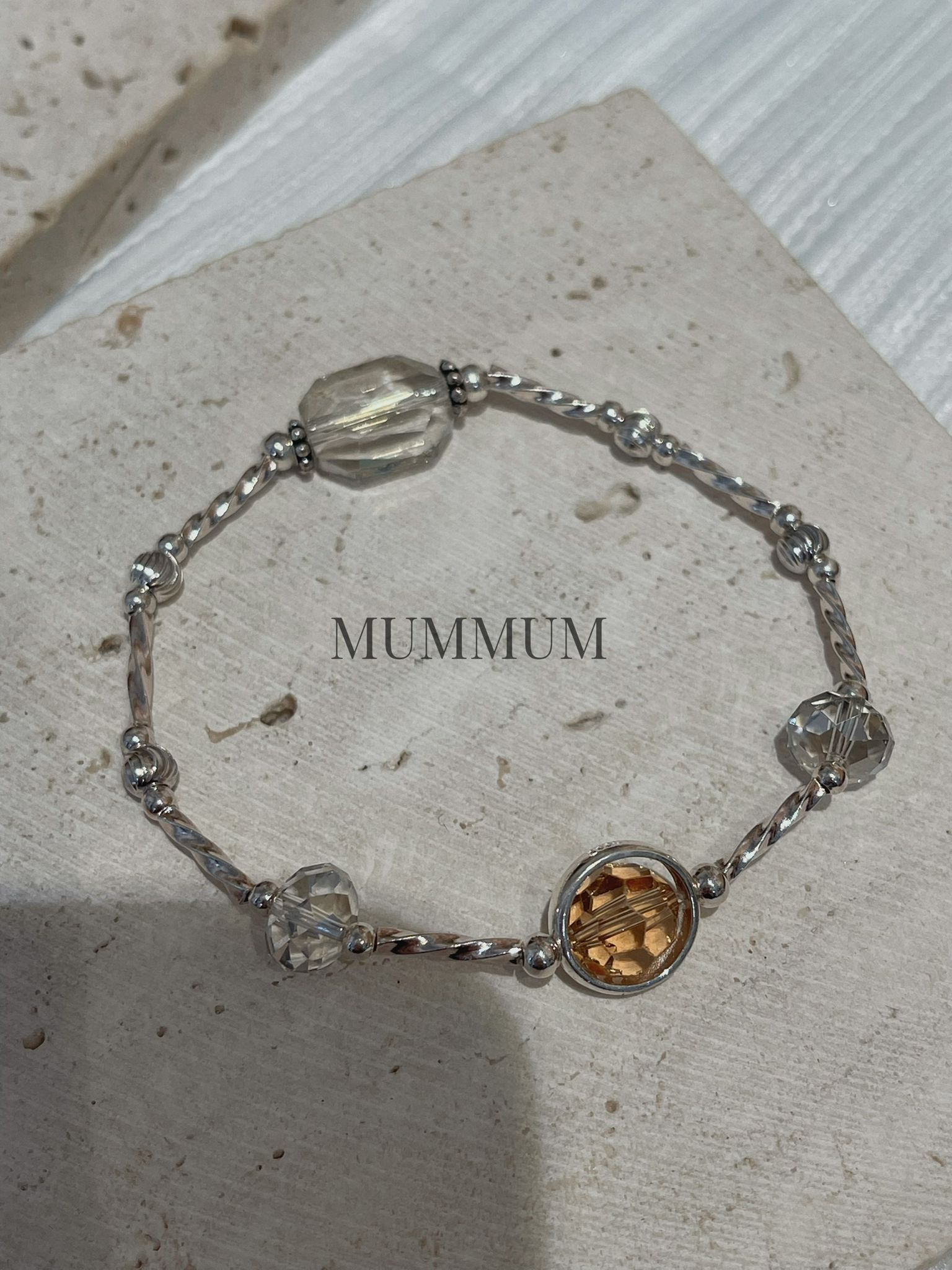 SL13226/MUM訂製馬上旺旺黃水晶扭紋手鏈