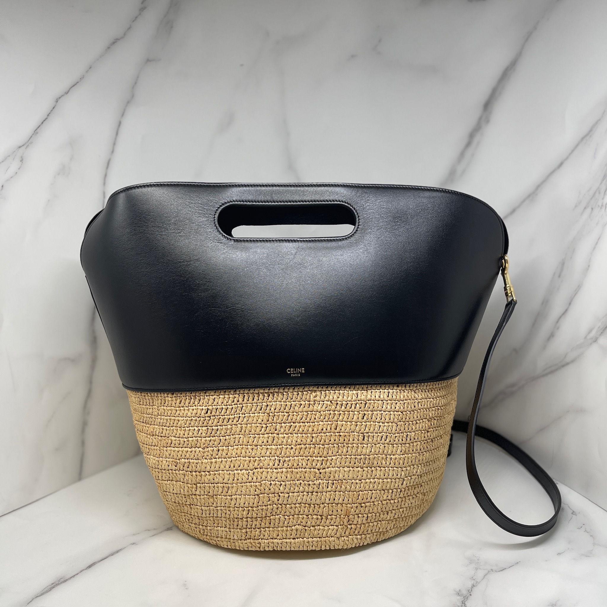Celine Raffia Calfskin Basket Bag (medium)