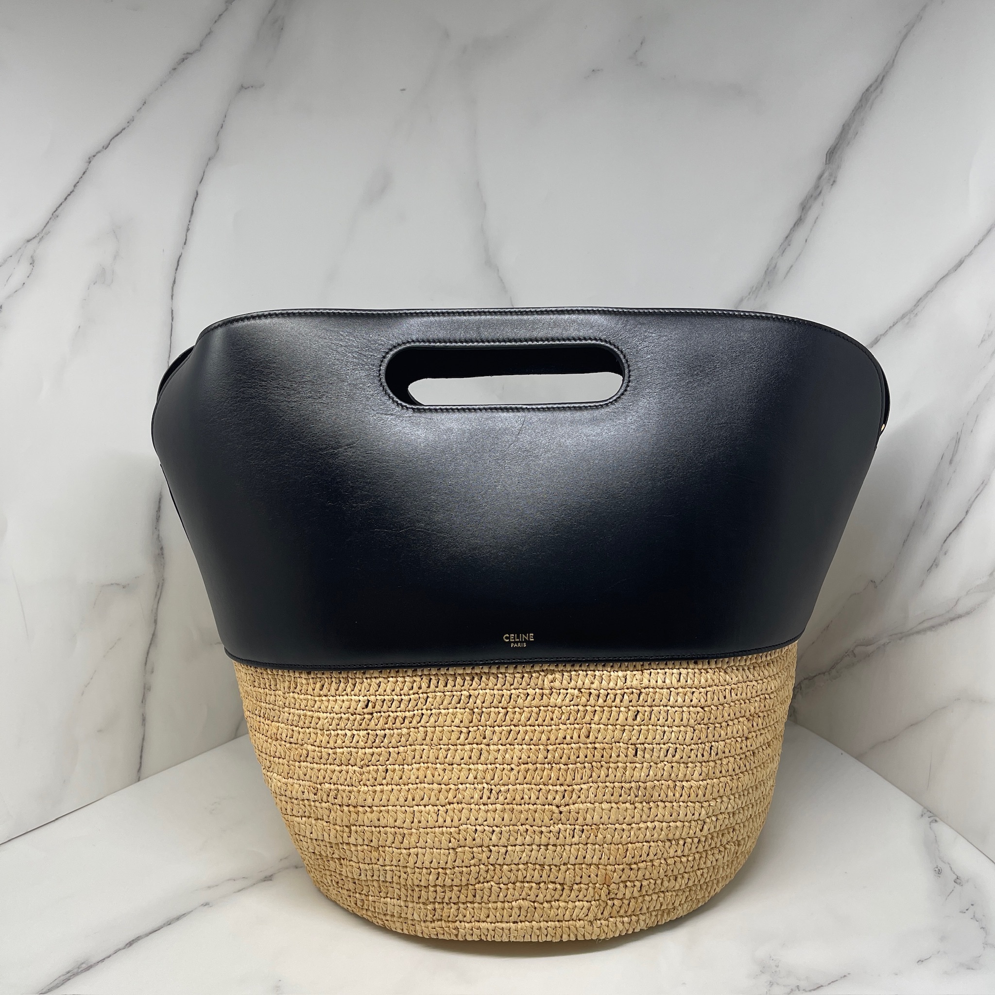 Celine Raffia Calfskin Basket Bag (medium)