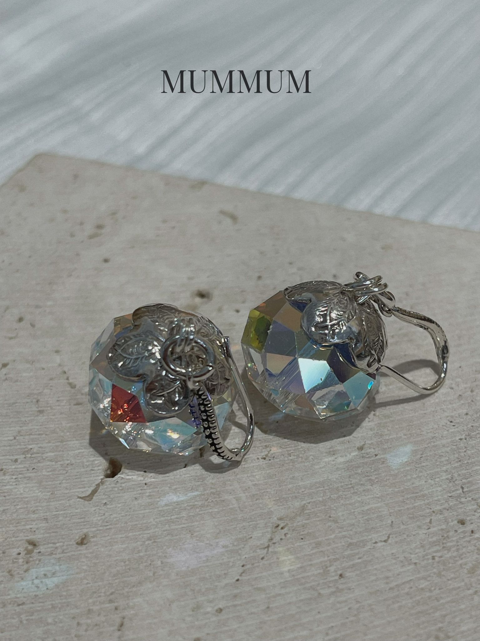 SL13252/透白閃亮水晶耳環