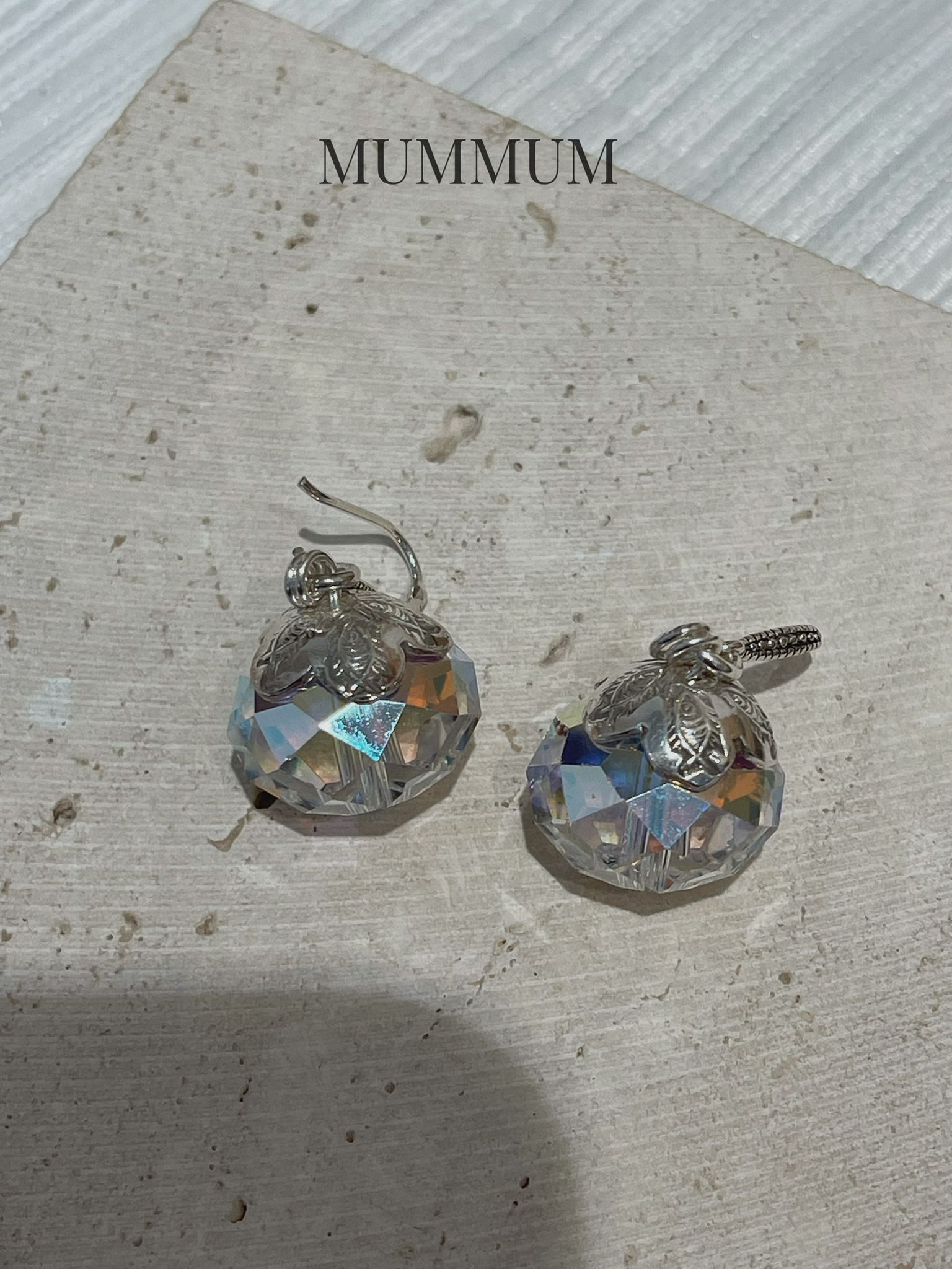 SL13252/透白閃亮水晶耳環