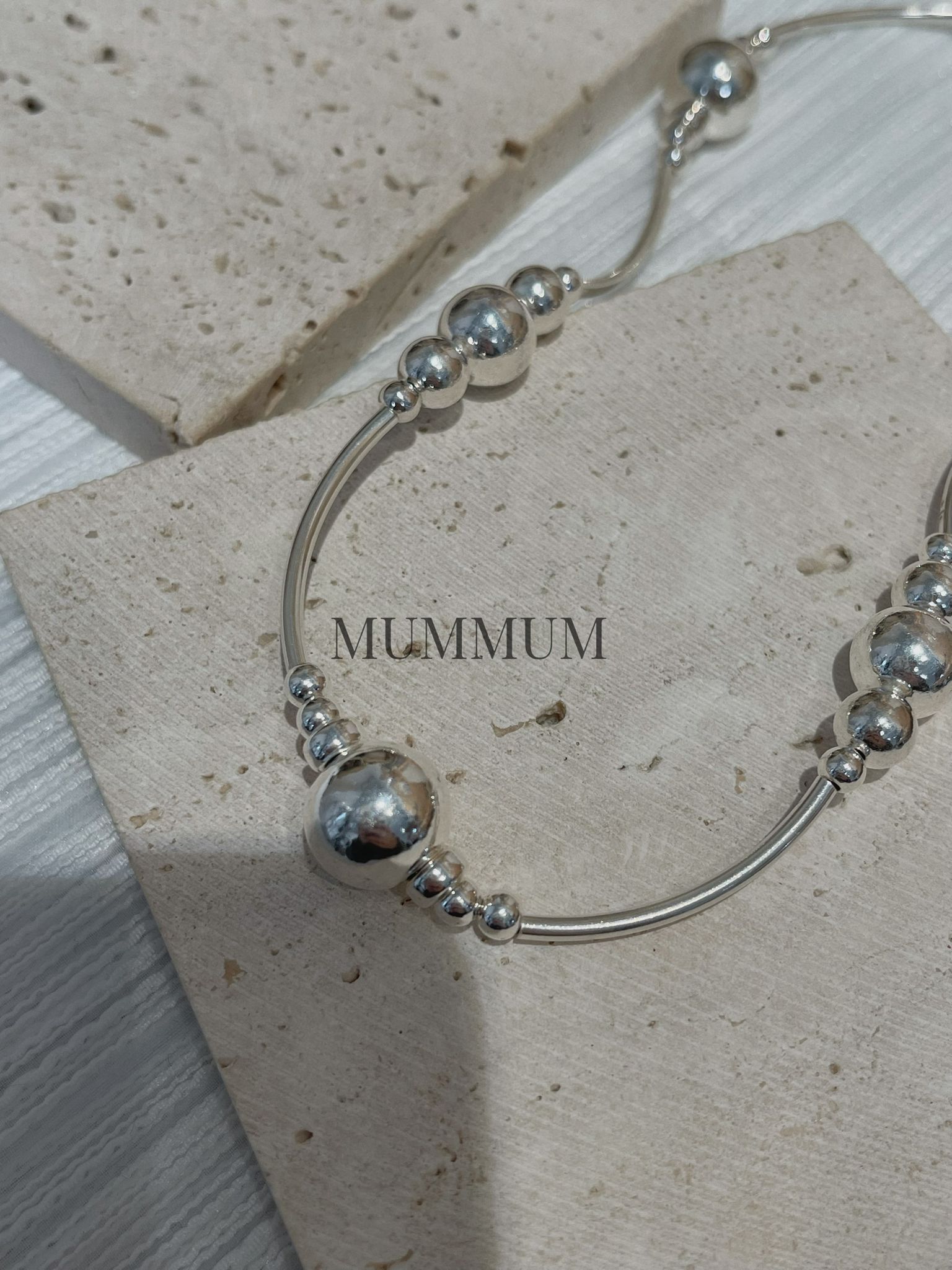 SL13227/MUM訂製限定3月大珠細珠弧形手鏈