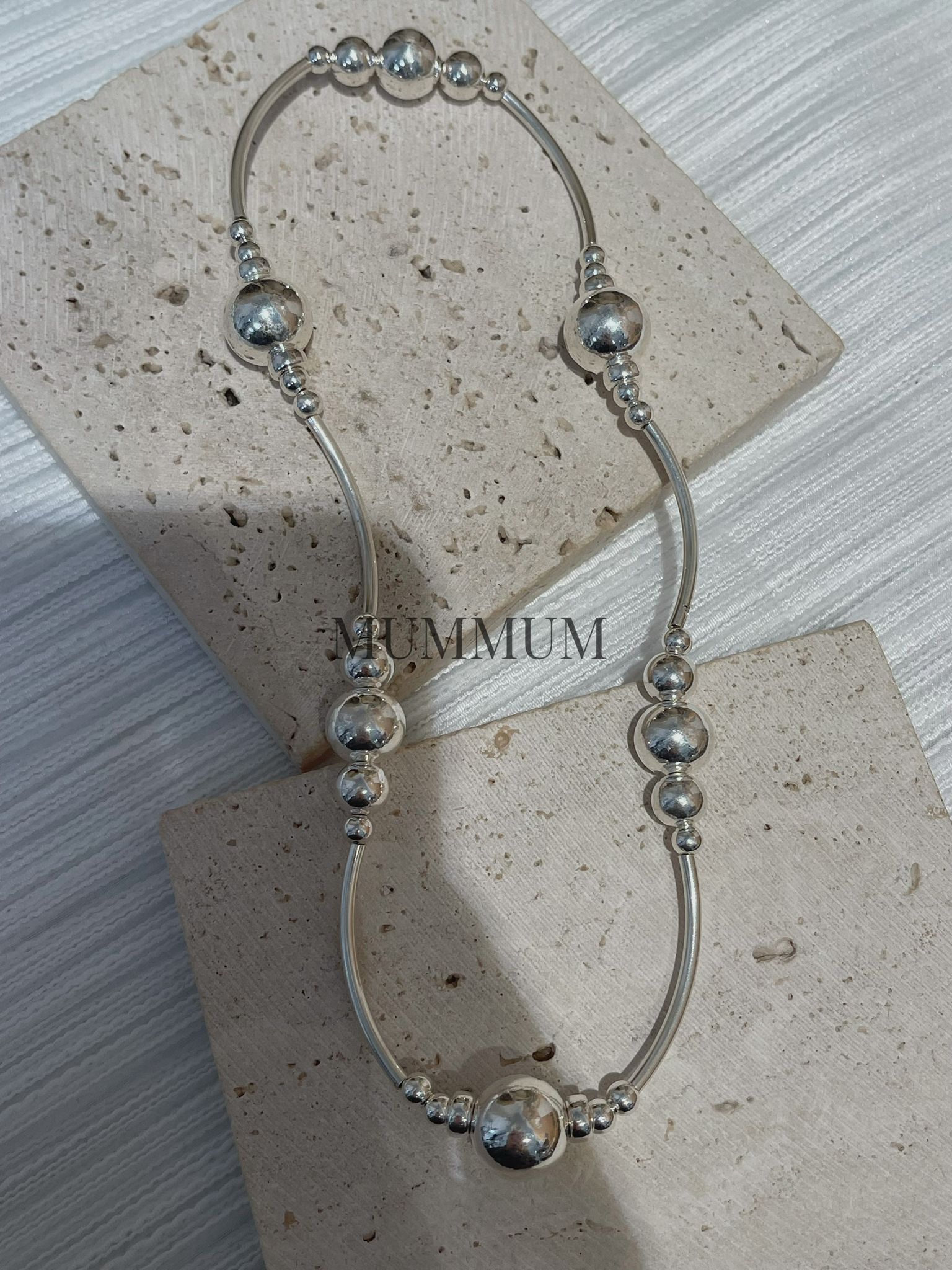 SL13227/MUM訂製限定3月大珠細珠弧形手鏈