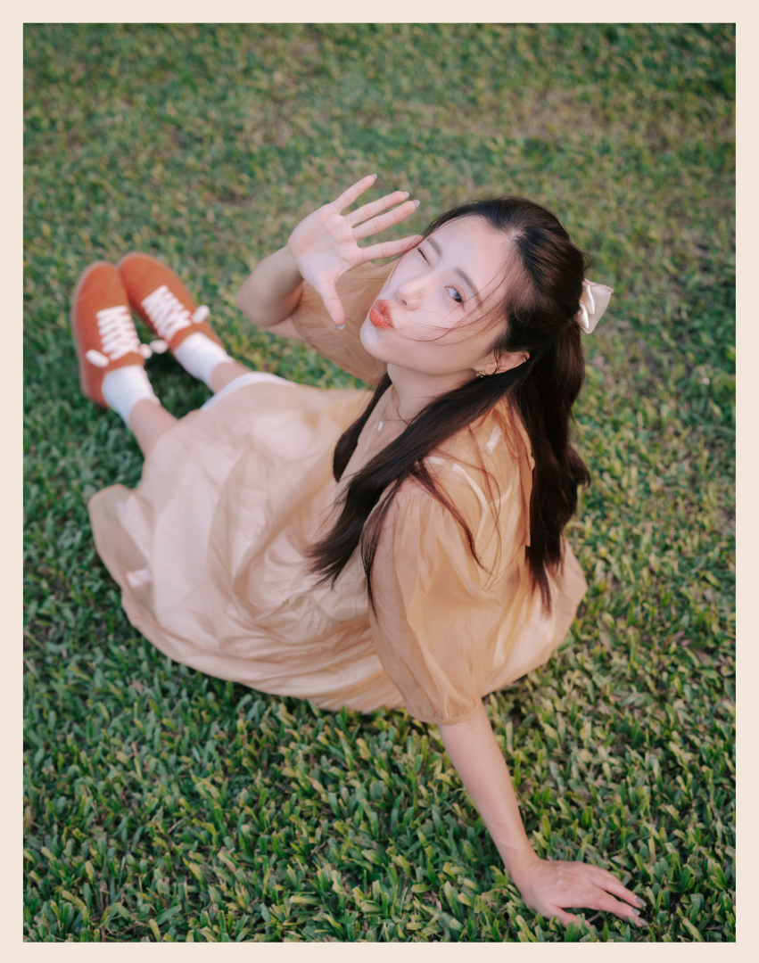 Sanly Joy 香橙柑橘復古德訓鞋 草地生活風格穿搭