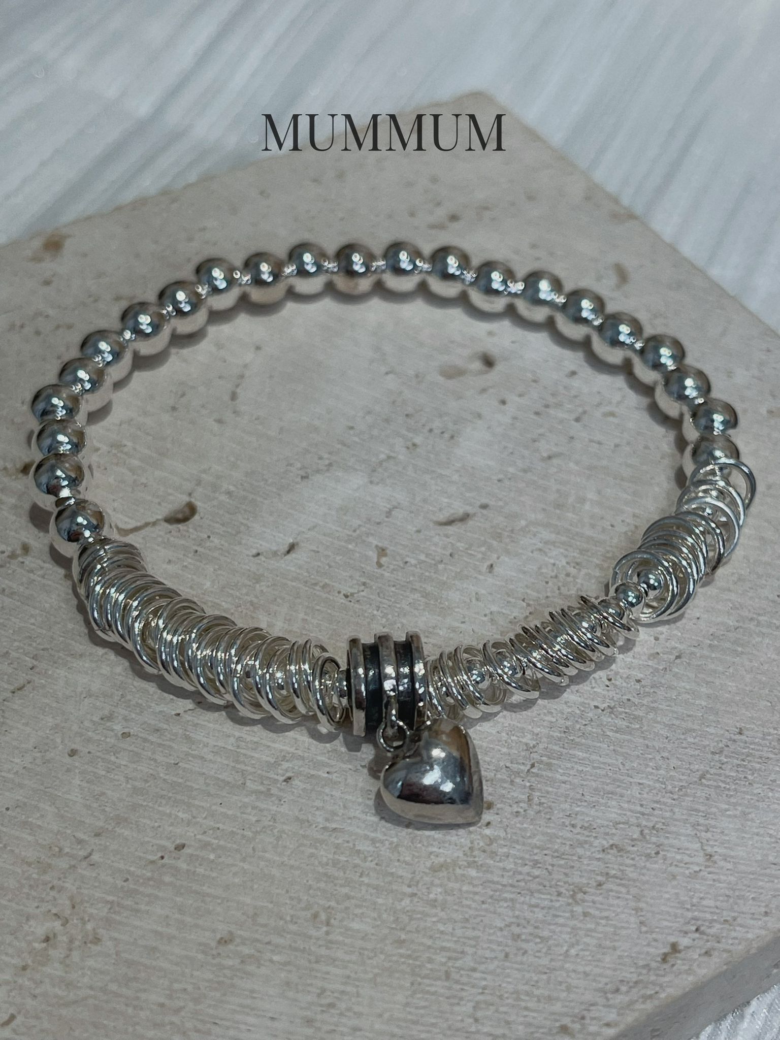 SL13251/小愛心吊飾圓扣珠手鏈