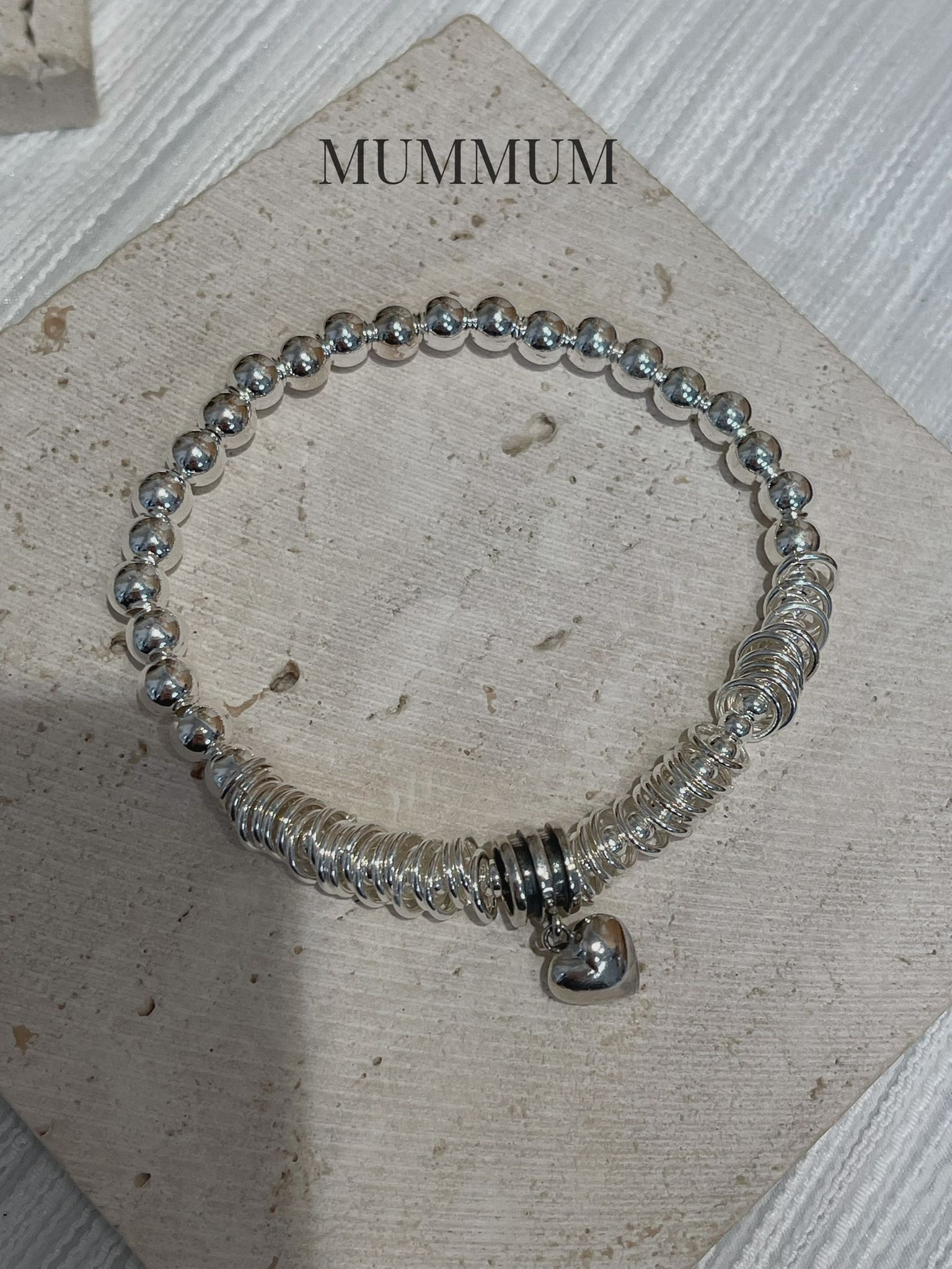 SL13251/小愛心吊飾圓扣珠手鏈