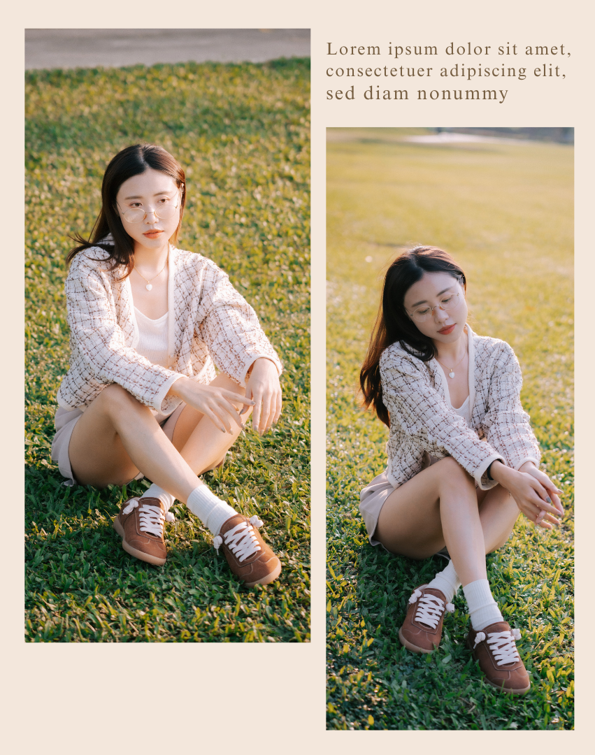 Sanly Joy 摩卡可可復古德訓鞋 草地穿搭展示