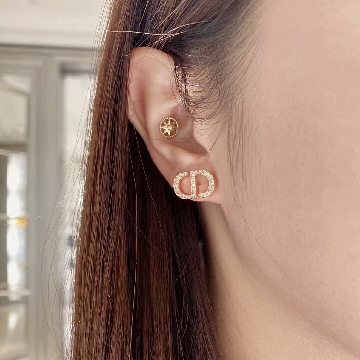 18k Dr”petit 大CD滿鑽高奢定製耳釘