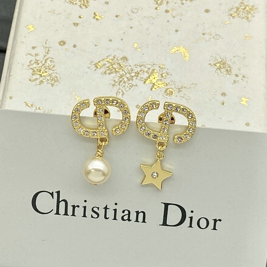 18k Dr”CD珍珠星空不對稱高奢定製耳墜